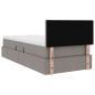 Preview: Bett mit Stauraum und LED mit Matratze Taupe 90 x 200 cm Stoff