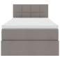 Preview: Bett mit Stauraum und LED mit Matratze Taupe 90 x 200 cm Stoff