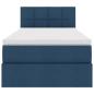 Preview: Bett mit Stauraum und LED mit Matratze Blau 100 x 200 cm Stoff
