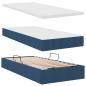Preview: Bett mit Stauraum und LED mit Matratze Blau 100 x 200 cm Stoff
