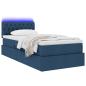 Preview: Bett mit Stauraum und LED mit Matratze Blau 90 x 200 cm Stoff