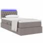 Preview: Bett mit Stauraum und LED mit Matratze Taupe 100 x 200 cm Stoff