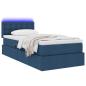 Preview: Bett mit Stauraum und LED mit Matratze Blau 90 x 200 cm Stoff