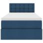Preview: Bett mit Stauraum und LED mit Matratze Blau 90 x 200 cm Stoff