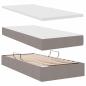 Preview: Bett mit Stauraum und LED mit Matratze Taupe 100 x 200 cm Stoff