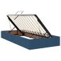 Preview: Bett mit Stauraum und LED mit Matratze Blau 100 x 200 cm Stoff