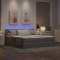 Preview: Bett mit LED-Lichtleisten mit Kopfteil Taupe 180 x 200 cm Stoff