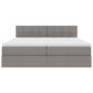 Preview: Bett mit LED-Lichtleisten mit Kopfteil Taupe 180 x 200 cm Stoff