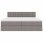 Preview: Bett mit LED-Lichtleisten mit Kopfteil Taupe 180 x 200 cm Stoff