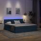 Preview: Bett mit LED-Lichtleisten mit Kopfteil Blau 180 x 200 cm Stoff