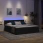 Preview: Bett mit LED-Lichtleisten Schwarz 200 x 200 cm Stoff