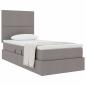 Preview: Aufbewahrungsbett mit Matratze Taupe 100 x 200 cm Stoff
