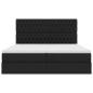 Preview: Aufbewahrungsbett mit Matratze Schwarz 200 x 200 cm Kunstleder