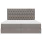 Preview: Aufbewahrungsbett mit Matratze Taupe 200 x 200 cm Kunstleder