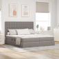 Preview: ARDEBO.de - Aufbewahrungsbett mit Kopfteil Taupe 180 x 200 cm Stoff