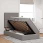 Preview: Bett mit Stauraum und LED mit LED Taupe 90 x 200 cm Polyester