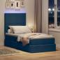 Preview: Bett mit Stauraum und LED mit LED Blau 90 x 200 cm Polyester