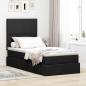 Preview: ARDEBO.de - Bett mit Stauraum und LED Schwarz 100 x 200 cm Polyester