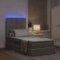 Preview: Bett mit Stauraum und LED mit LED Taupe 90 x 200 cm Polyester