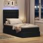 Preview: Bett mit Stauraum und LED Schwarz 100 x 200 cm Polyester