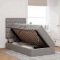 Preview: Bett mit Stauraum und LED mit LED Taupe 100 x 200 cm Polyester