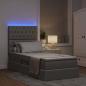 Preview: Bett mit Stauraum und LED mit LED Taupe 100 x 200 cm Polyester