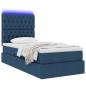 Preview: Bett mit Stauraum und LED mit LED Blau 100 x 200 cm Polyester