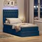 Preview: Bett mit Stauraum und LED mit LED Blau 100 x 200 cm Polyester