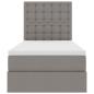 Preview: Bett mit Stauraum und LED mit LED Taupe 90 x 200 cm Polyester
