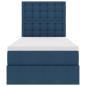 Preview: Bett mit Stauraum und LED mit LED Blau 90 x 200 cm Polyester