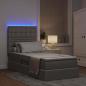 Preview: Bett mit Stauraum und LED mit LED Taupe 100 x 200 cm Polyester