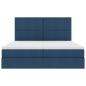 Preview: Bett mit LED-Lichtleisten mit Kopfteil Blau 180 x 200 cm Stoff