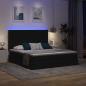 Preview: Bett mit LED-Lichtleisten Schwarz 200 x 200 cm Stoff