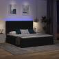 Preview: Bett mit LED-Lichtleisten Schwarz 200 x 200 cm Stoff