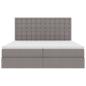 Preview: Bett mit LED-Lichtleisten mit Kopfteil Taupe 180 x 200 cm Stoff