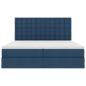 Preview: Bett mit LED-Lichtleisten mit Kopfteil Blau 180 x 200 cm Stoff