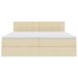 Preview: Bett mit LED-Lichtleisten mit Kopfteil Creme 180 x 200 cm Stoff