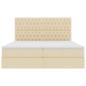 Preview: Bett mit LED-Lichtleisten mit Kopfteil Creme 180 x 200 cm Stoff