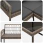 Preview: Garten-Sofaset mit Kissen 2 pcs Grau Polyrattan und Stahl