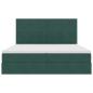 Preview: Bett mit LED-Lichtleisten Dunkelgrün 180 x 200 cm Samt