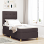 Preview: Boxspringbett mit Matratze Dunkelbraun 90 x 190 cm Stoff