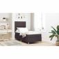 Preview: Boxspringbett mit Matratze Dunkelbraun 90 x 190 cm Stoff