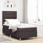 Preview: ARDEBO.de - LED Boxspringbett mit Matratze Dunkelbraun 90 x 190 cm Stoff