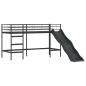 Preview: Kinder-Loftbett mit Rutsche Schwarz und Anthrazit 99,5 x 190 cm