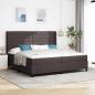 Preview: ARDEBO.de - Boxspringbett mit Matratze Dunkelbraun 200 x 200 cm Stoff