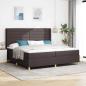 Preview: ARDEBO.de - Boxspringbett mit Matratze Dunkelbraun 200 x 200 cm Stoff