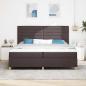 Preview: LED Boxspringbett mit Matratze Dunkelbraun 200 x 200 cm Stoff