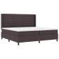Preview: LED Boxspringbett mit Matratze Dunkelbraun 200 x 200 cm Stoff
