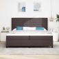 Preview: LED Boxspringbett mit Matratze Dunkelbraun 200 x 200 cm Stoff