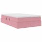 Preview: Aufbewahrungsbett mit Matratze Rosa 120 x 200 cm Samt